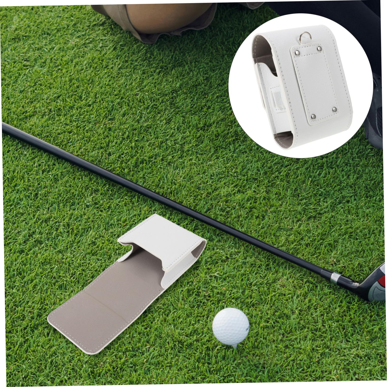 BESPORTBLE De Rangement pour Télémètre De Golf en Plein Sacoche De Protection pour Télémètre Pochette Télémètre De Rangement De Bibelots Blanche Faux Cuir