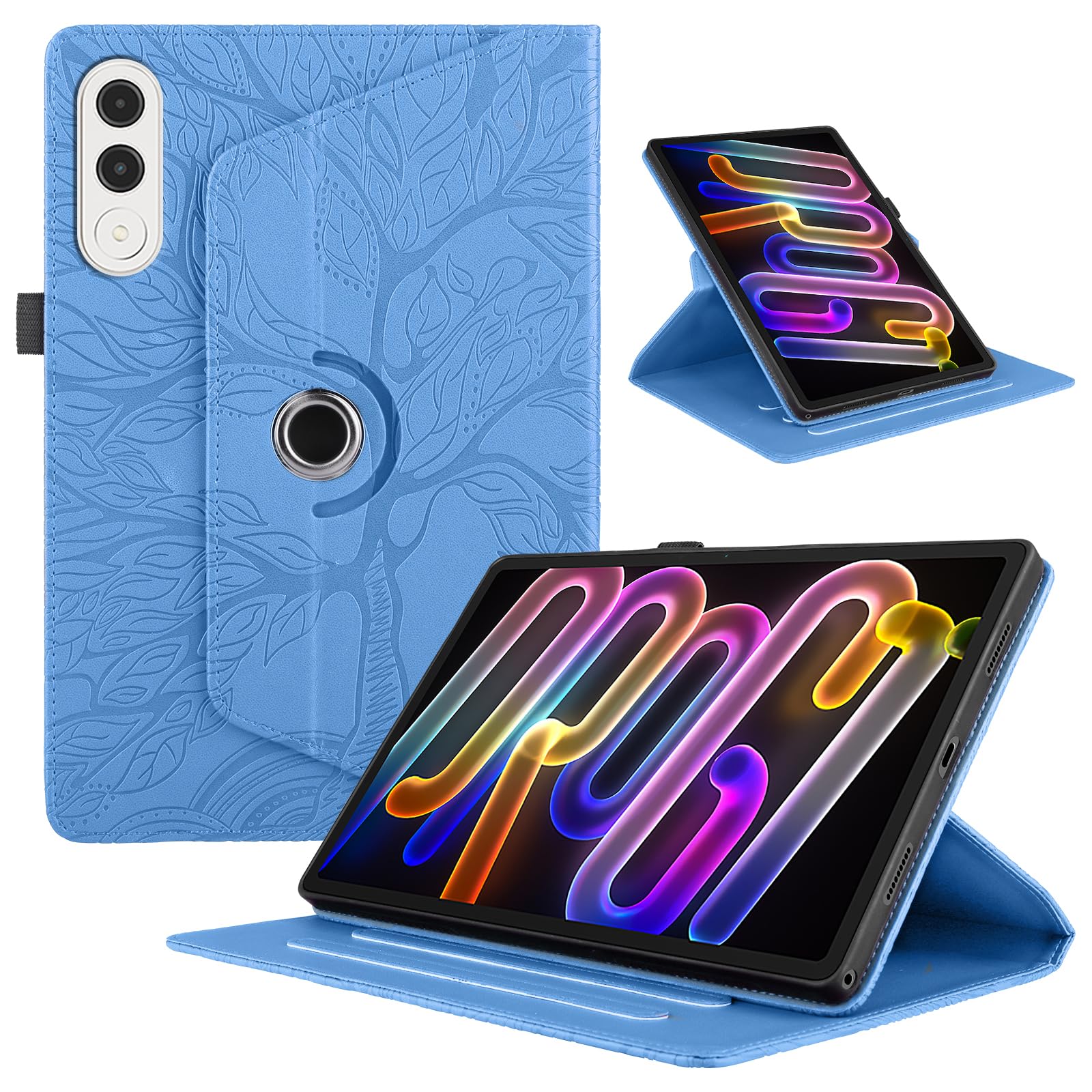 Funda para Samsung Galaxy Tab S9/ S8/ S7 11" (SM-X710/X700/T870) PU Cuero Tablets Protectora Cover 360°Carcasa Giratoria de ángulo Múltiple Stand Función Tablets Funda,Rojo Árboles — view 207