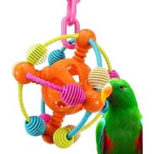 Bonka Bird Toys 2200 Huge Orbit 16" High by 7.50" Wide Large Parrot Puzzle Cage Toy, Macaw, Amazon, Eclectus, and Similar Sized Birds