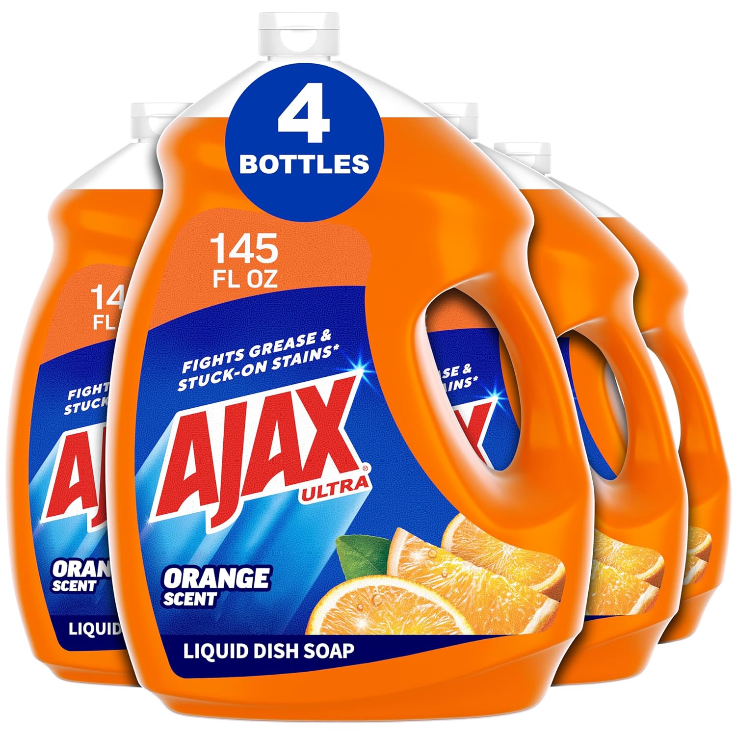 Ajax Ultra Liquid Dish Soap Orange Scent, Triple Action, 145 oz Refill Bottle