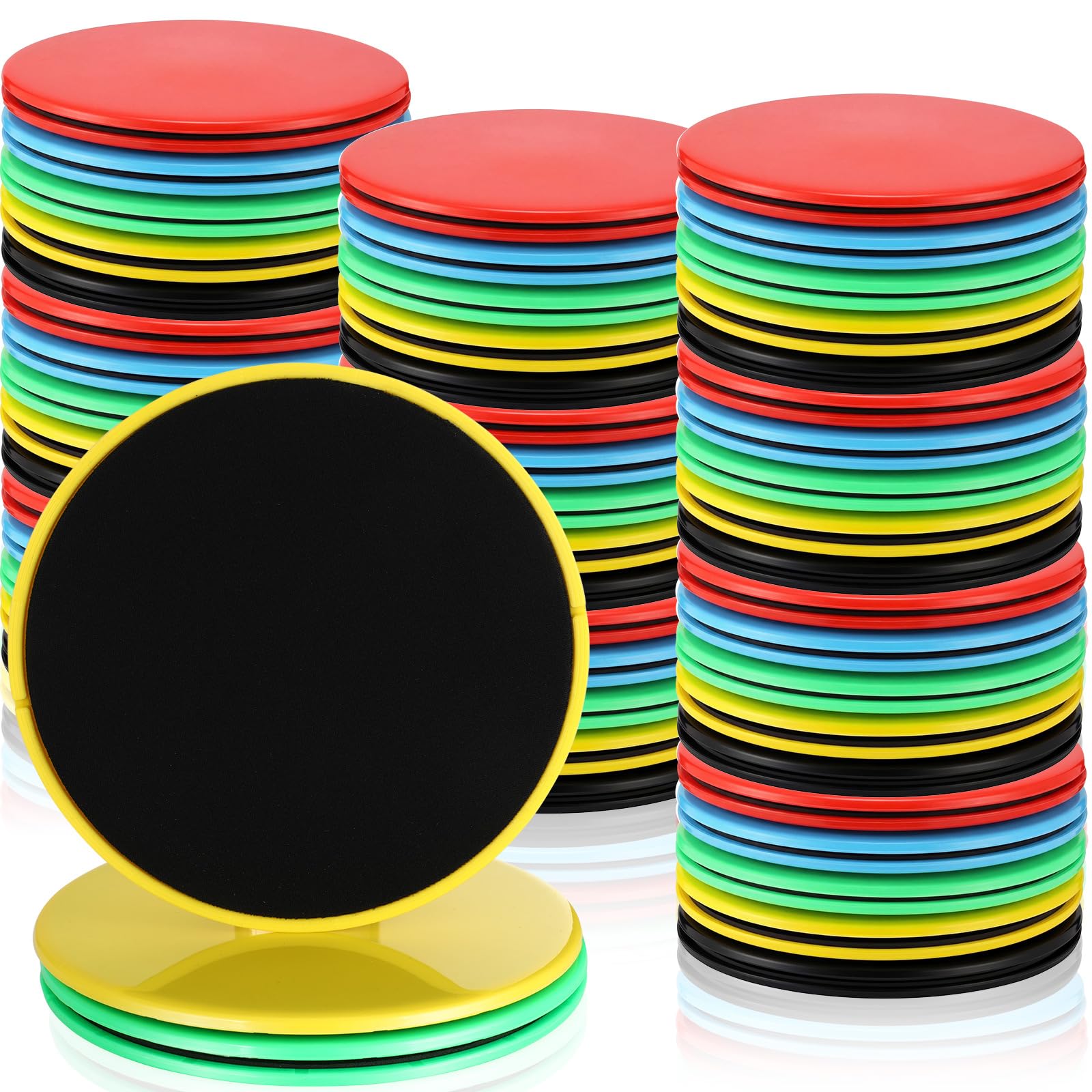 Jenaai 20 Pairs Core Sliders for Working Out Bulk Dual Sided Workout Disc Gifts for Group Training Classes Fitness Slider for Stability Ab Legs Full Body Fit Gym Carpet Hardwood FloorFoot (5 Colors)