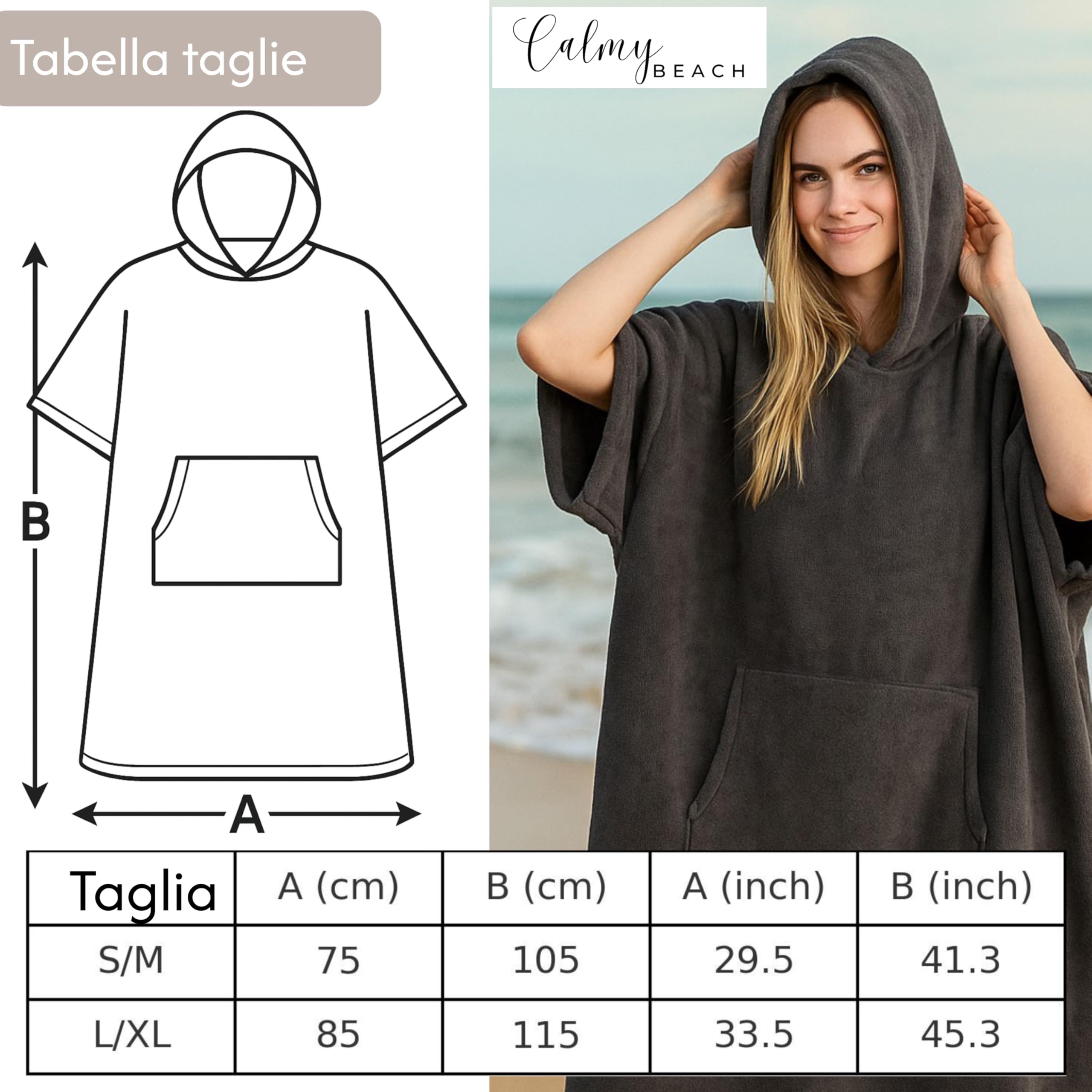 Poncho da bagno Donne Uomini - 100% cotone Asciugamano da spiaggia da surf con Cappuccio e tasca frontale Asciugamano in Spugna S/M Rosa antico