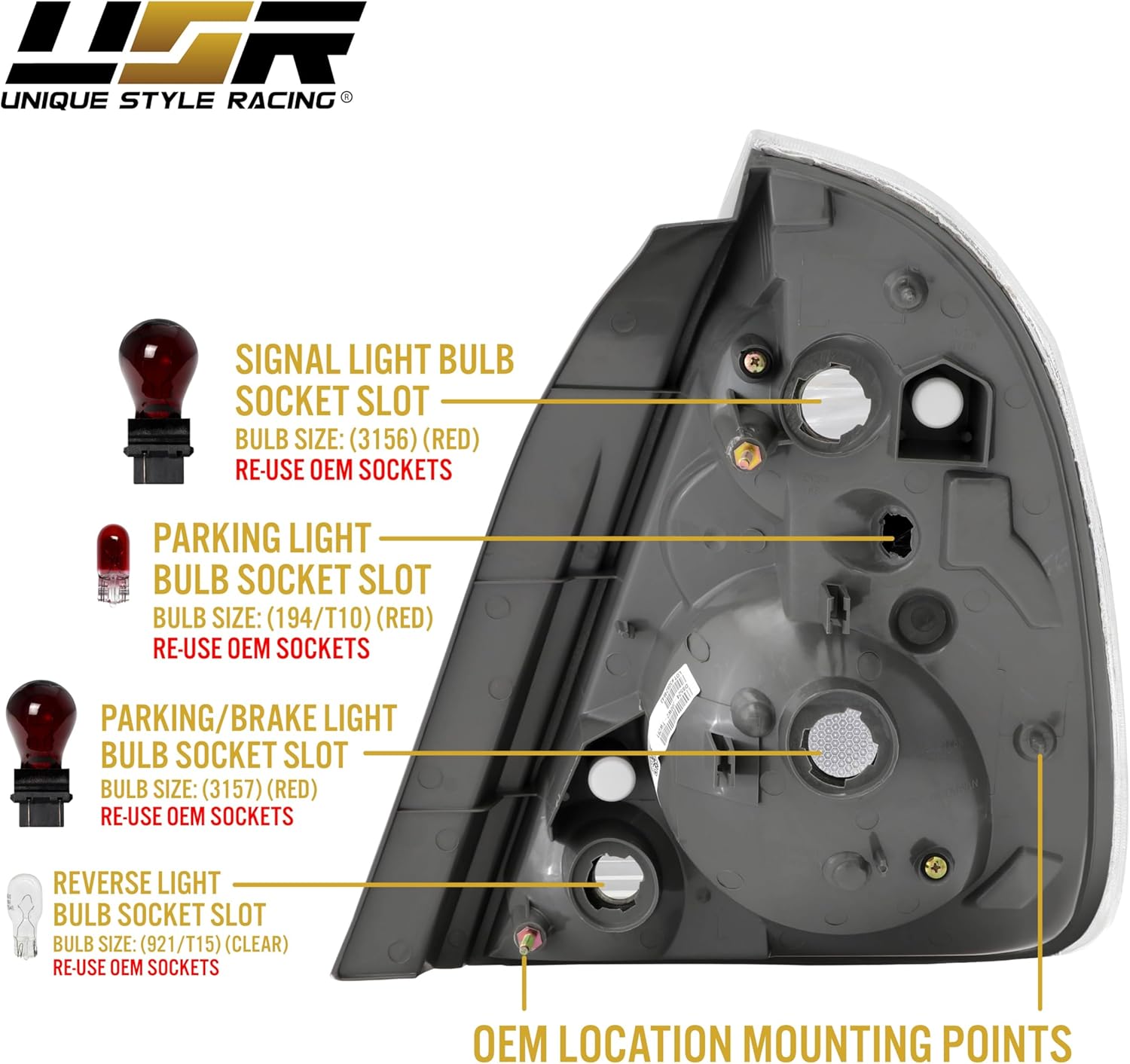 USR 02-06 L31 Tail Light – Rear Tail Lamps Set (Left + Right) Pair - Compatible with 2002-2006 Nissan Altima All Models/Trims (ALL CLEAR LENS with INCANDESCENT COLOR BULBS)