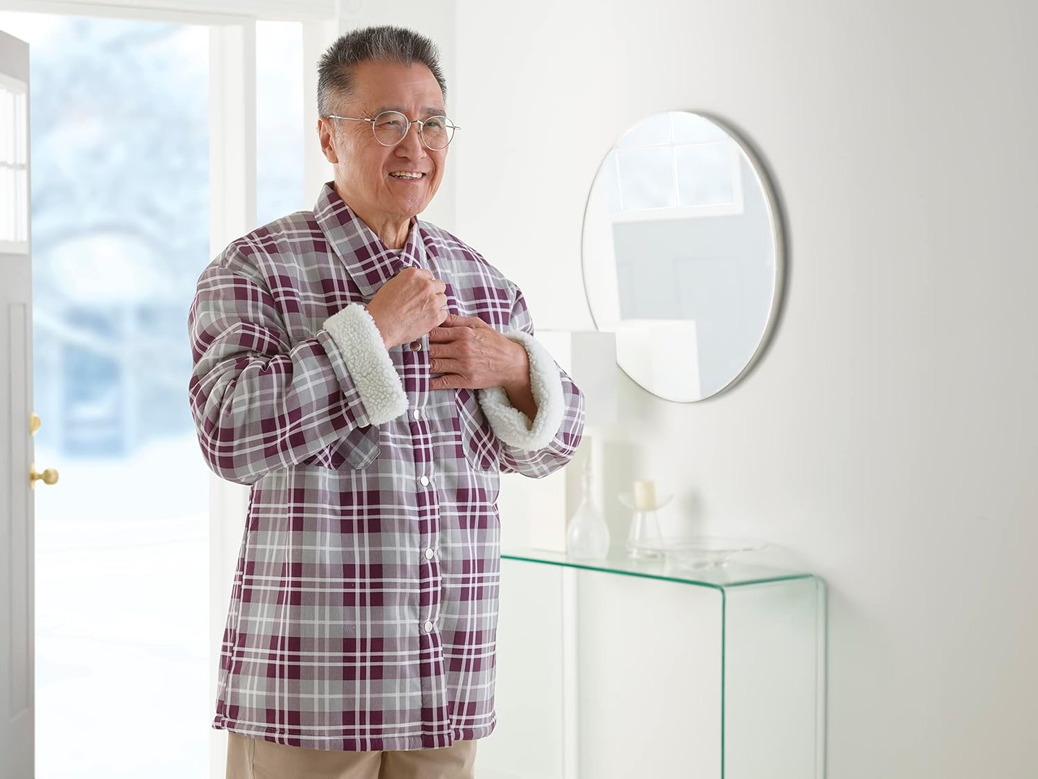 Men’s Magnet Close Adaptive Sherpa Lined Shirt Jacket - Image 2