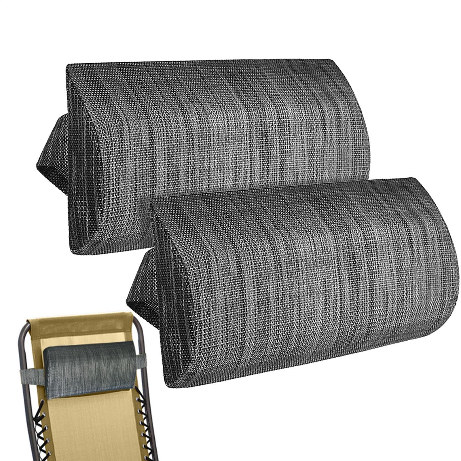 Deck Chair Head Cushion | 2 Pièces Recliner Chair Head Pillow | Headrest Pillow For Recliner Chairs | Soft Removable Padded Cushion Heads Pillows With Elastic Band | For Backyard, Picnic, Beach