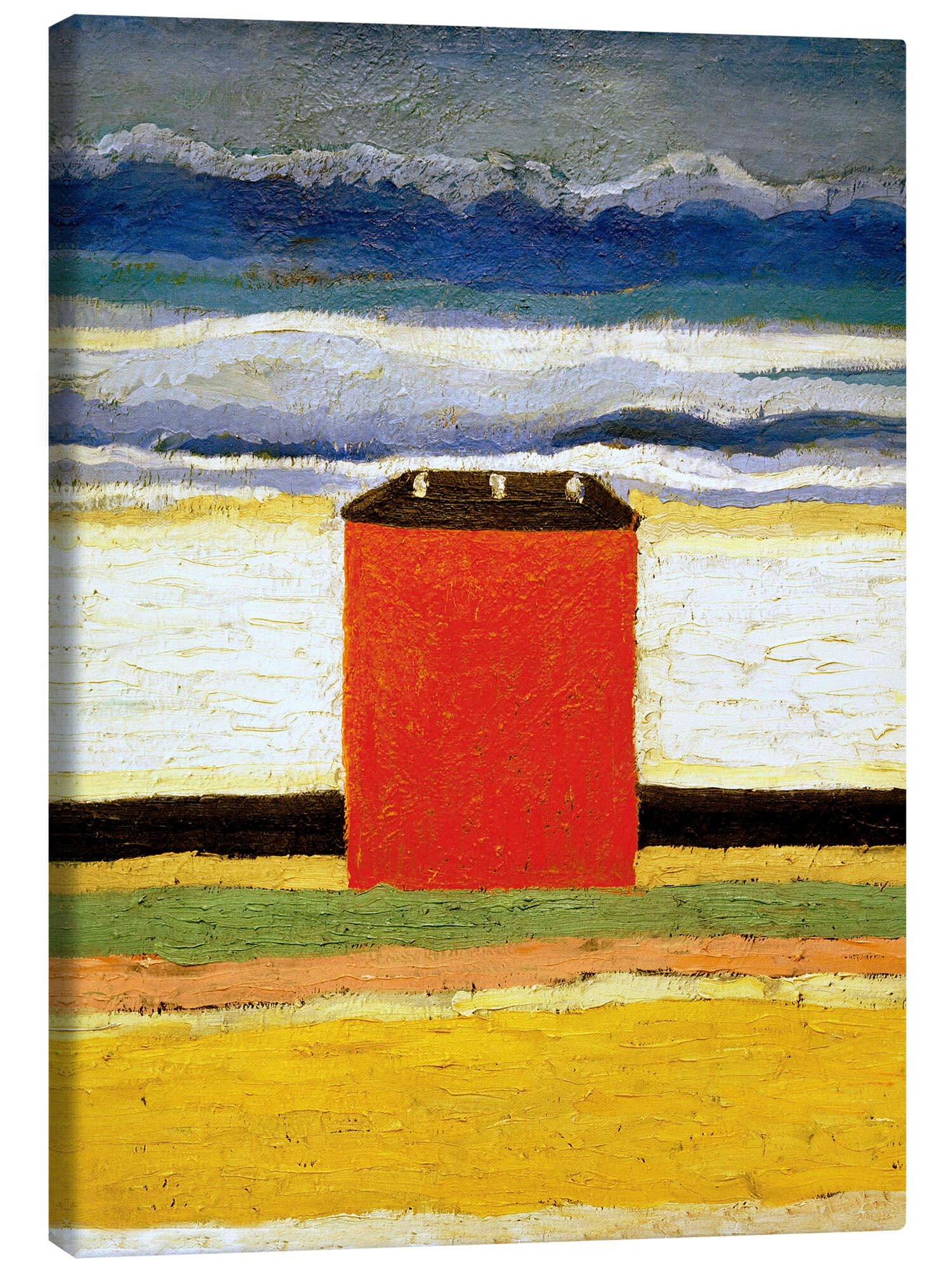 Posterlounge The red house Canvas print by Kasimir Sewerinowitsch Malewitsch 20 x 30 cm Yellow Abstract art Wall decor