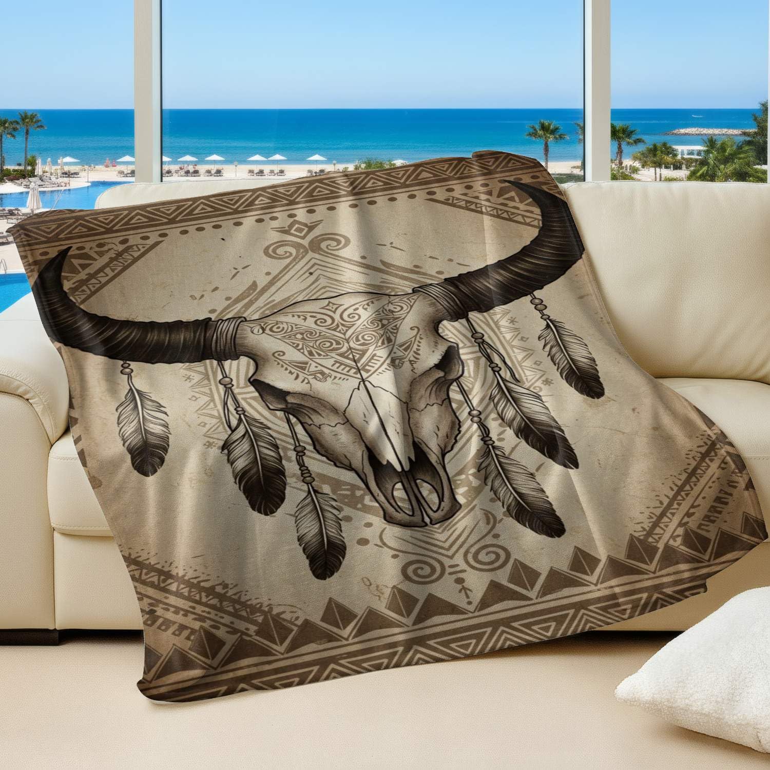 Couverture en flanelle Wild West imprimé premium pour décoration de chambre adulte élégante