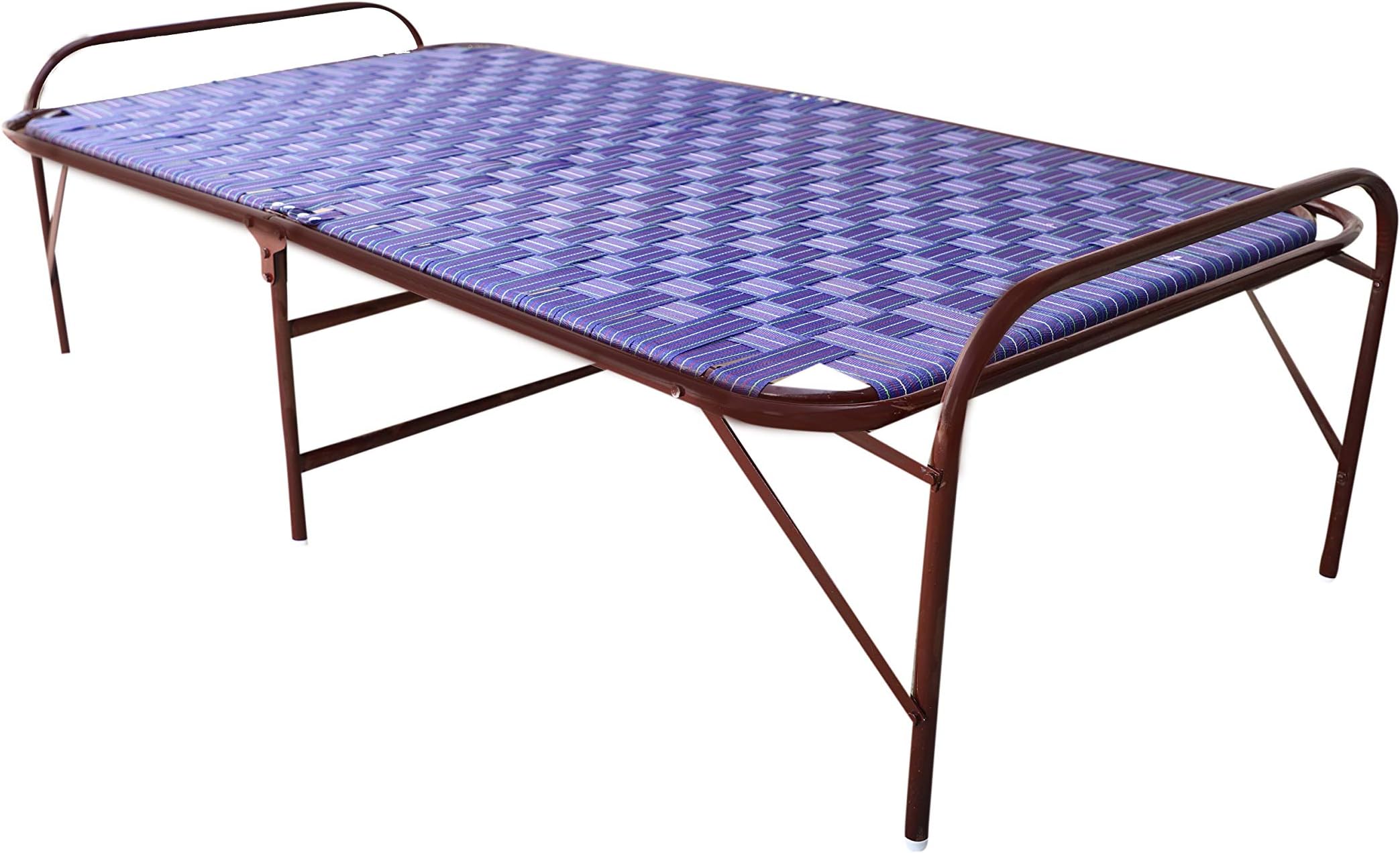 Shezonity Metal Double Pipe Premium Folding Double Bed ( Multicolour , 6 x 3.5 - Standard)