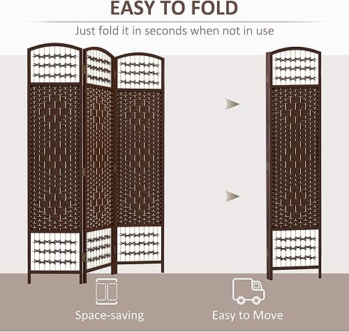Miniatura 3 de HOMCOM Divisor de habitación de 3 paneles, pantalla de privacidad plegable, separador de habitación de 5.6 pies, divisor de pared de división