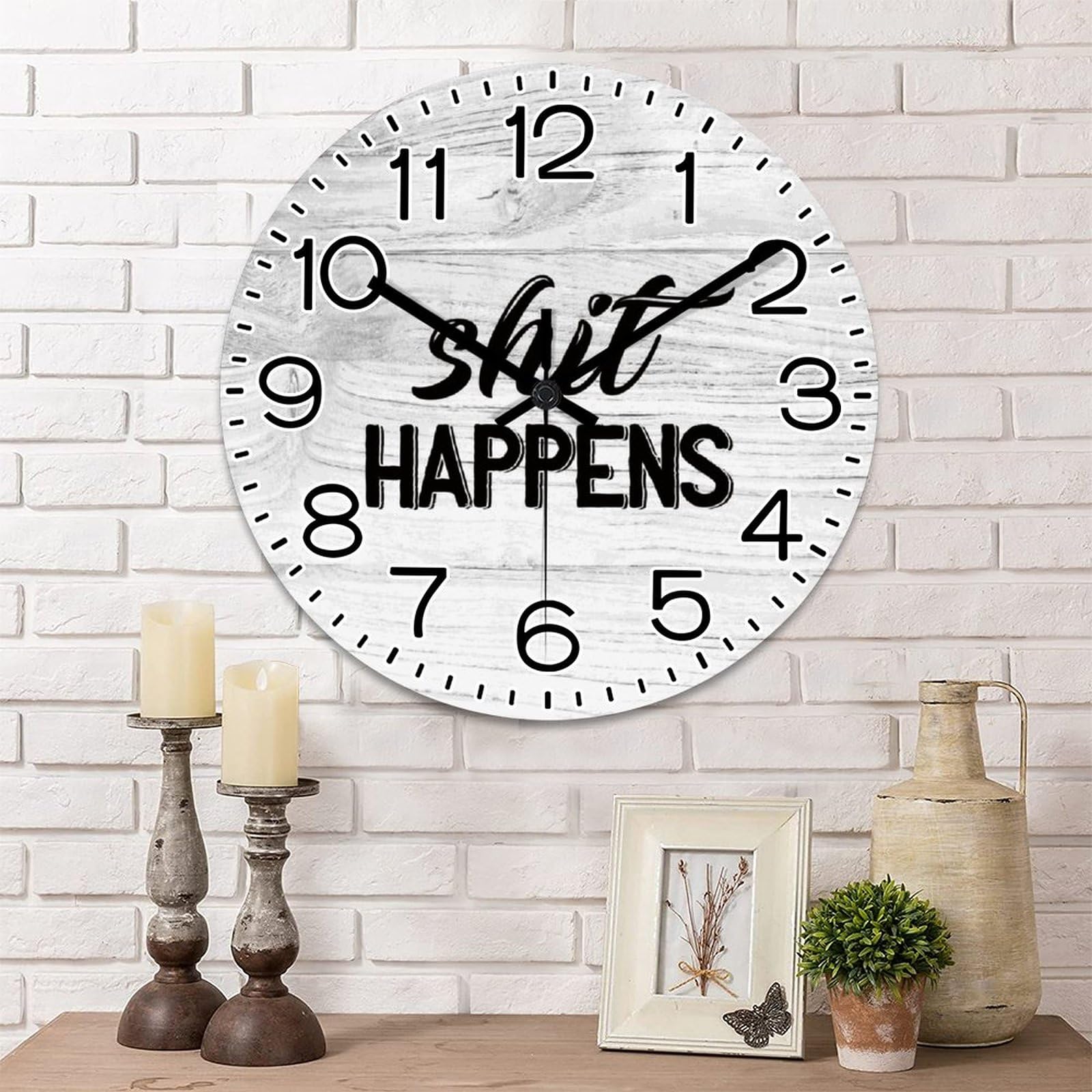 Horloge murale en bois suspendre à quartz décoration maison salon