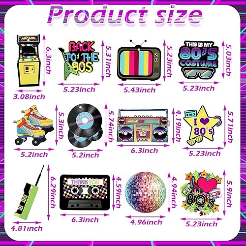 Miniatura 9 de Decoraciones de fiesta de los años 80 y 90, estilo retro de los años 80, hip hop, remolinos colgantes, decoración de techo para adultos de regreso a