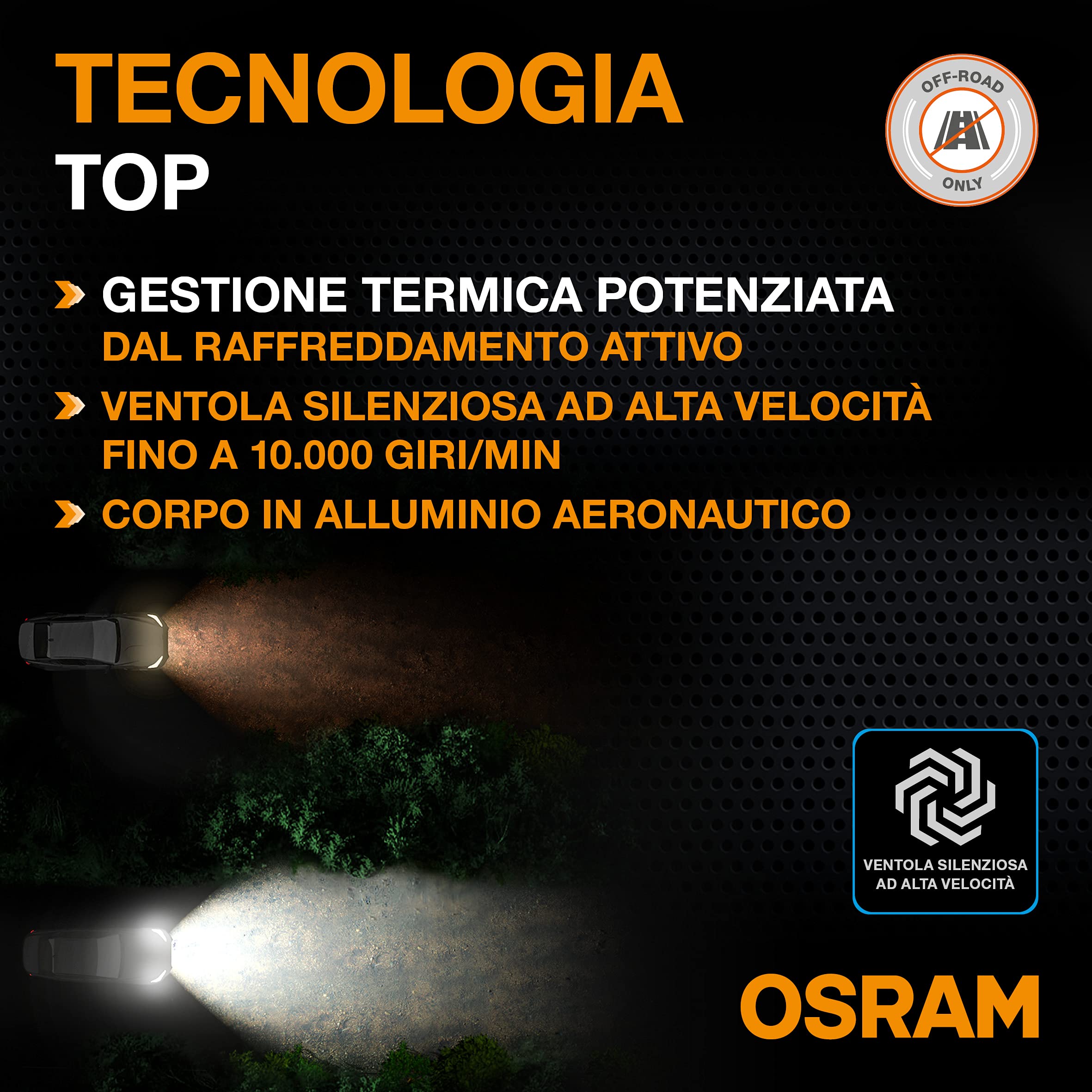 OSRAM LEDriving XTR, ?H7 lampade per fari, luce LED bianca fredda, solo fuoristrada, 64210DWXTR, scatola (2 lampade)
