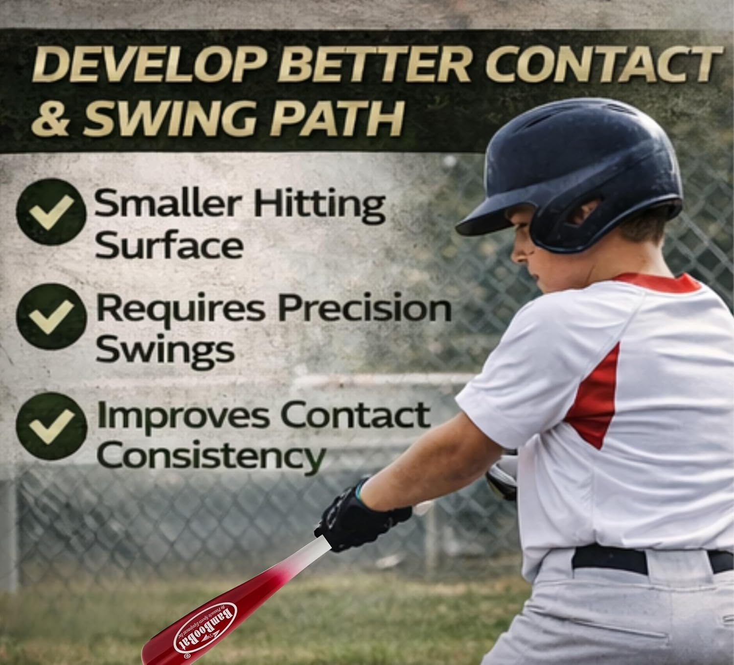 BamBooBat by PINNACLE SPORTS EQUIPMENT INC. Adult Baseball and Softball Wood One Hand Training Bat- 18 Inch or 21 Inch