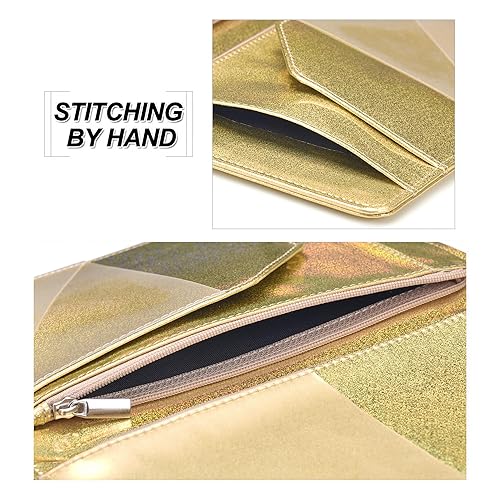 Miniatura 6 de Libreta organizadora para camarera Book&Waitstaff; de piel con brillos y cartera y bolsillo con cierre; lindo organizador con bolsillo para monedas