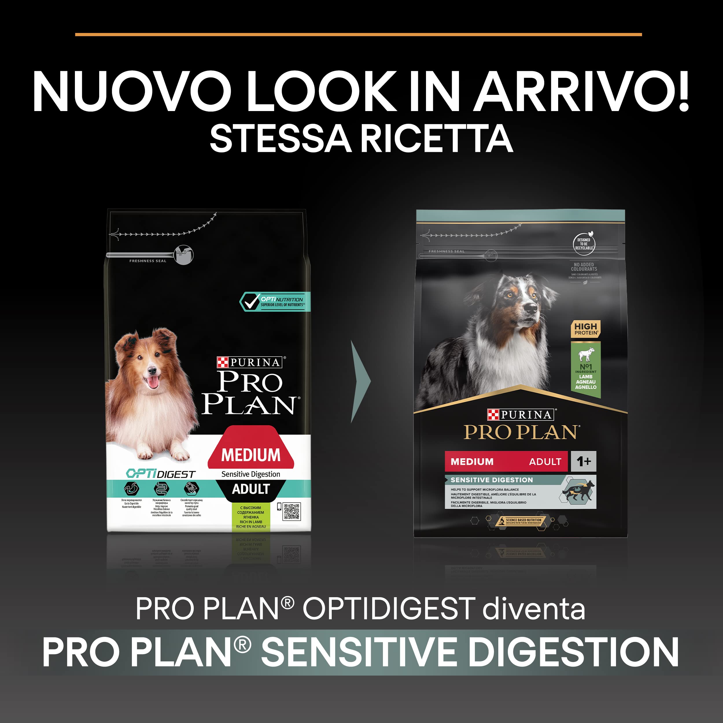 PURINA PRO PLAN Sensitive Digestion Medium krokiety dla dorosłych psów z jagnięciną, 4 worki 3 kg