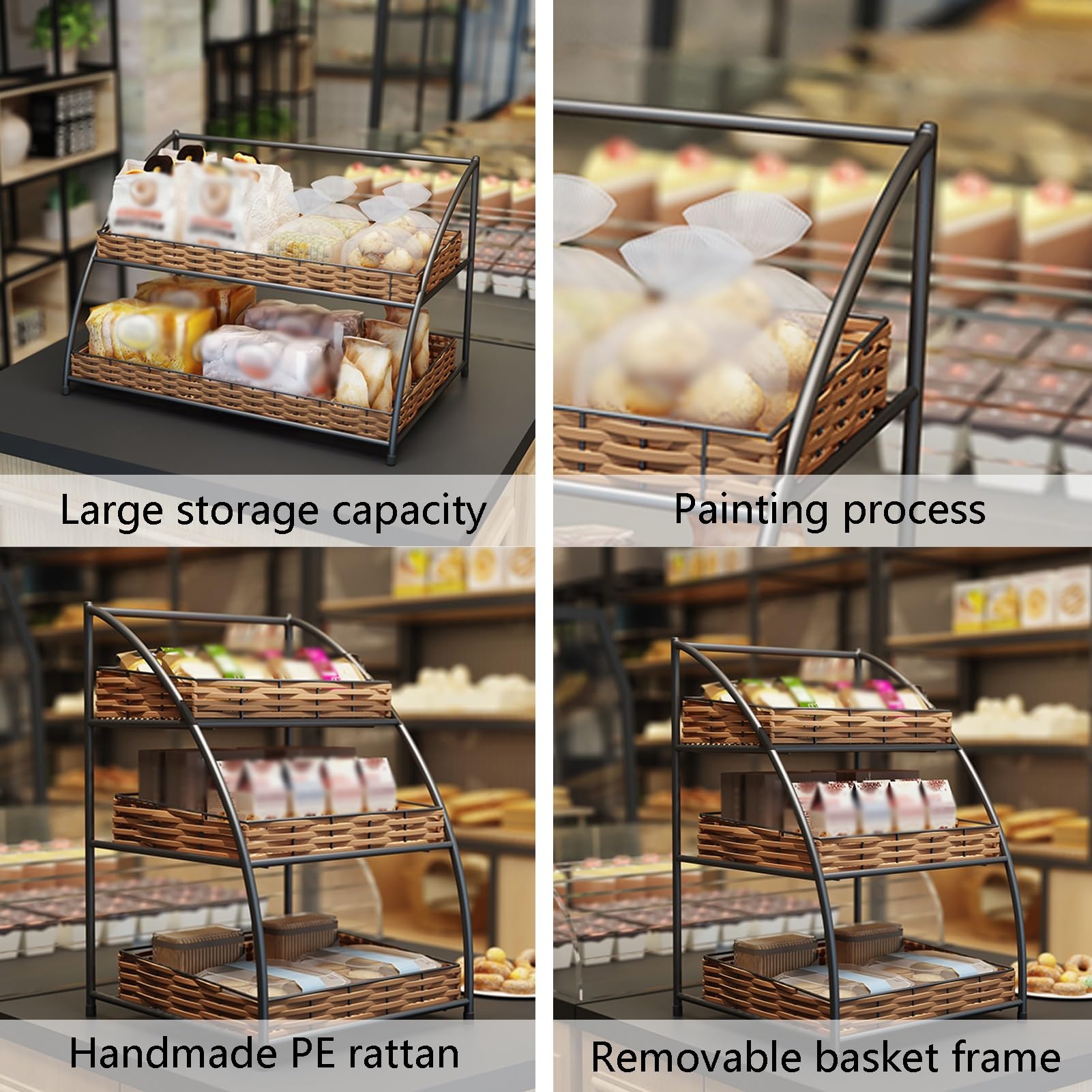 Organizer portatile per snack e caramelle per bancone, ideale per negozi al dettaglio e supermercati, scaffale compatto per snack da banco (30 x 30 x 30 cm)