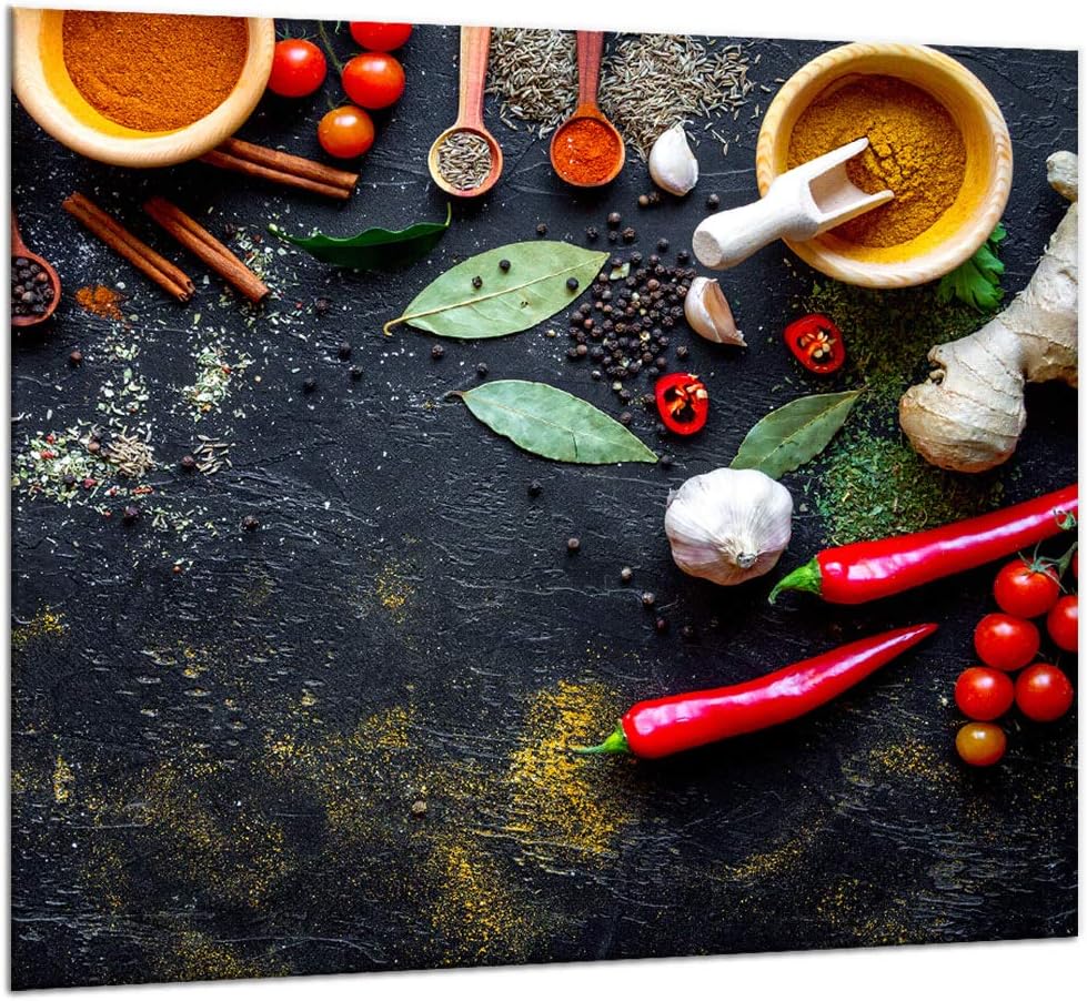 Decorwelt Küchenrückwand 80x40cm - Spritzschutz Glas Mit Mohnblumen