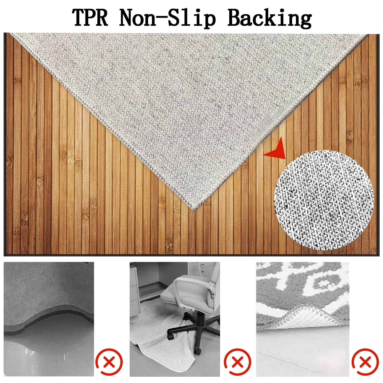Tappeto Salvapavimento Antiscivolo Sedia Ufficio 120 x 150 cm | Tappetino Sedia Gaming Protettivo per Pavimenti Duri Tappeto per Sedia con Ruote