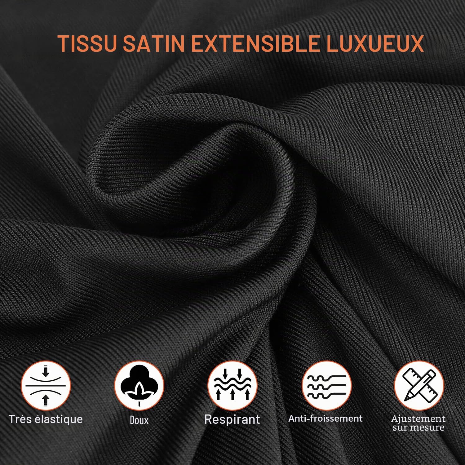 TECTICO Bache Housse Voiture Intérieur de Sport 4,2-4,6m,Élastique Respirante Souple Anti Rayure Protection Complète pour Garage Indoor Auto Show, Noir+Orange