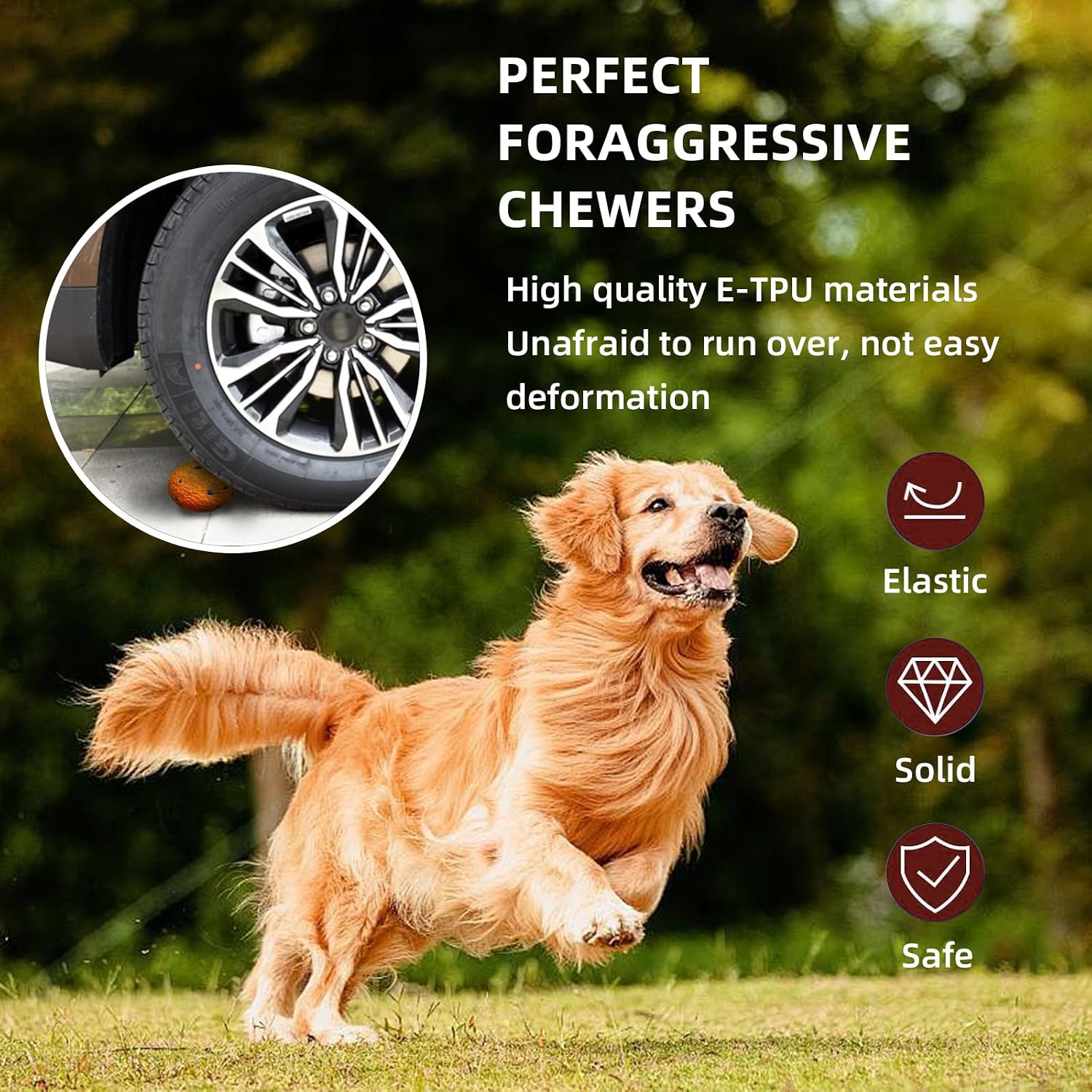 4 Pcs Large size Dog Balls, 3.15"Tennis Ball for Aggressive Chewers, Durable Bouncy Dog Toy Balls, Teething Cleaning Chew Toys, Water Toy Fetch Ball for Large Medium Dog, More Biting-Proof Atom