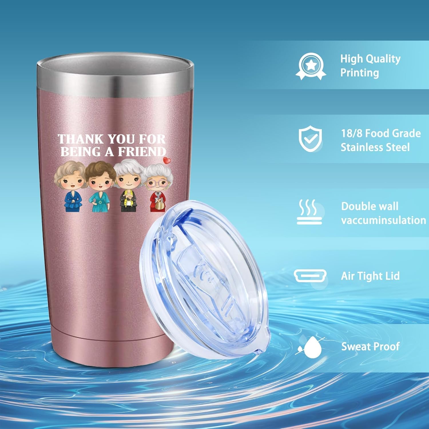 ATHAND Golden Girls Merchandise Gift,Golden Girls Coffee Cups Mug,Thank You for Being A Friend,Mother’s Gifts for Mom | Friendship Birthday Gifts for Women Sister Female - Image 2