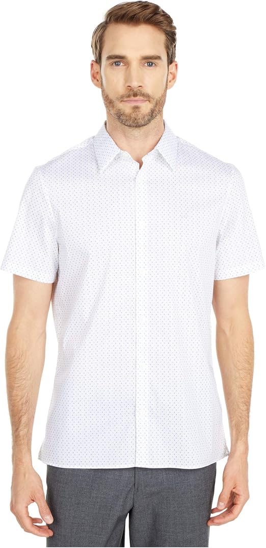 Calvin Klein Camisa de algodón elástico con Botones de Manga Corta Camisa  Abotonada para Hombre : Amazon.com.mx: Ropa, Zapatos y Accesorios