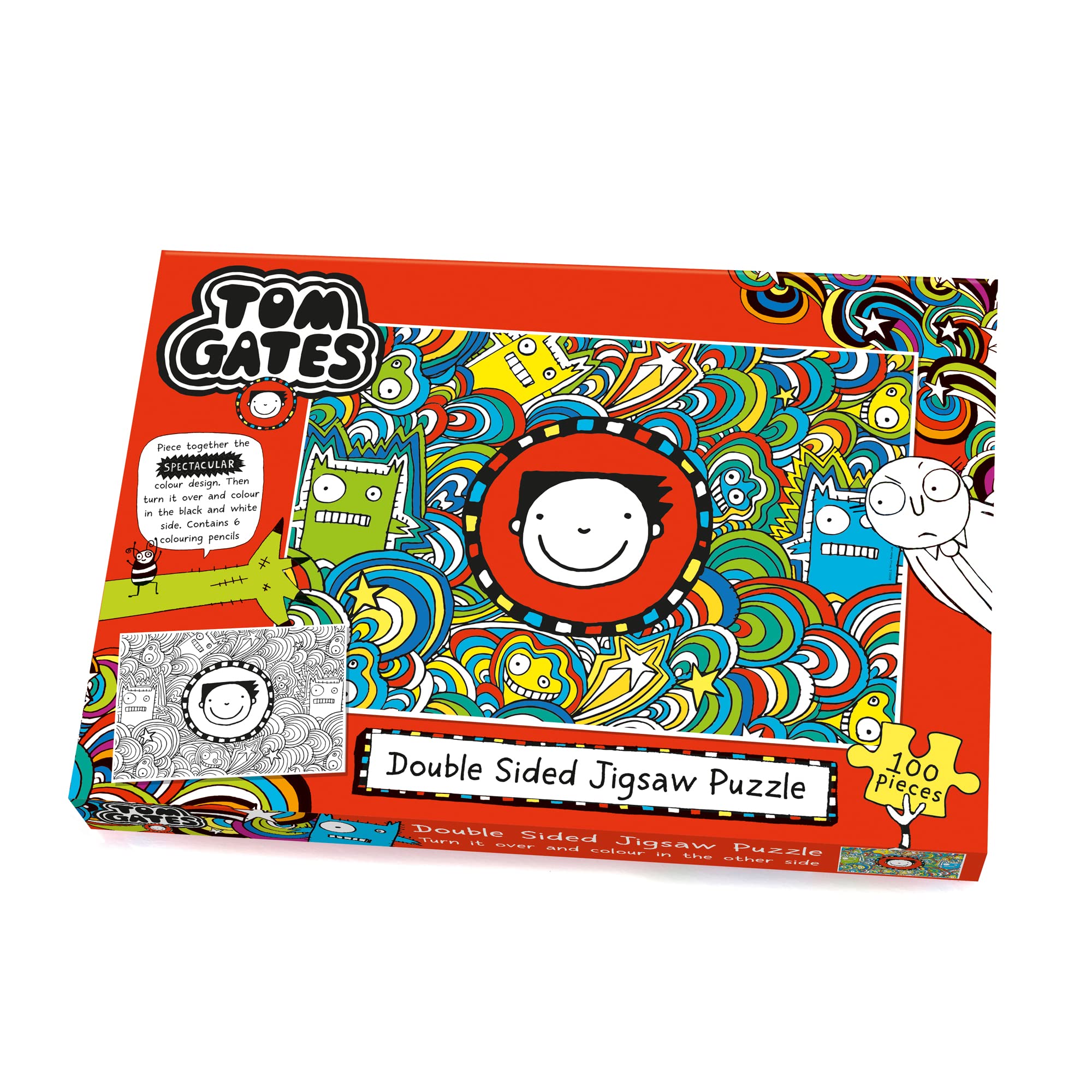 Tom Gates Doodle 2-in-1 Jigsaw Puzzle, Vibrant and Varied Colors, 100 pieces, 32.9 cm x 22.8 cm