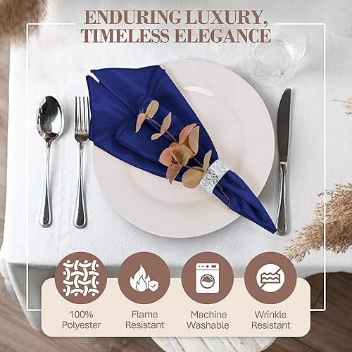 Miniatura 270 de Ultimate Textile -1 docena - Reversible Shantung Satin - Majestic - Servilletas de tela Majestic de 17 x 17 pulgadas color azul pizarra