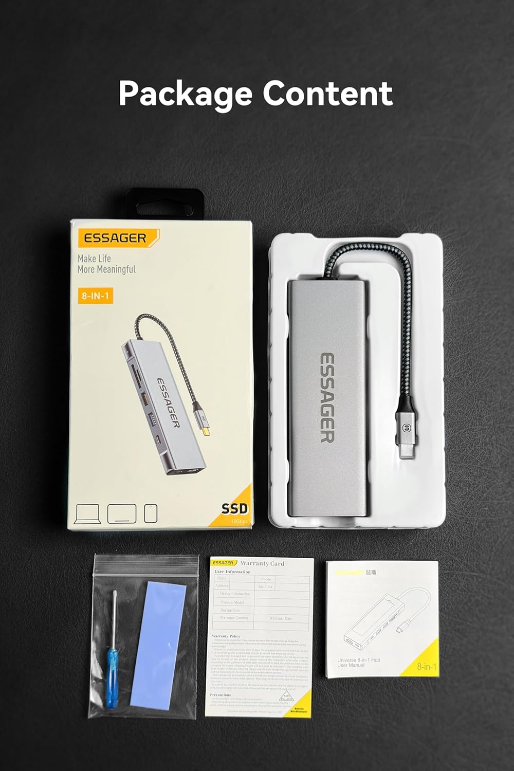 Installation steps for M.2 SSD in ESSAGER USB C Hub