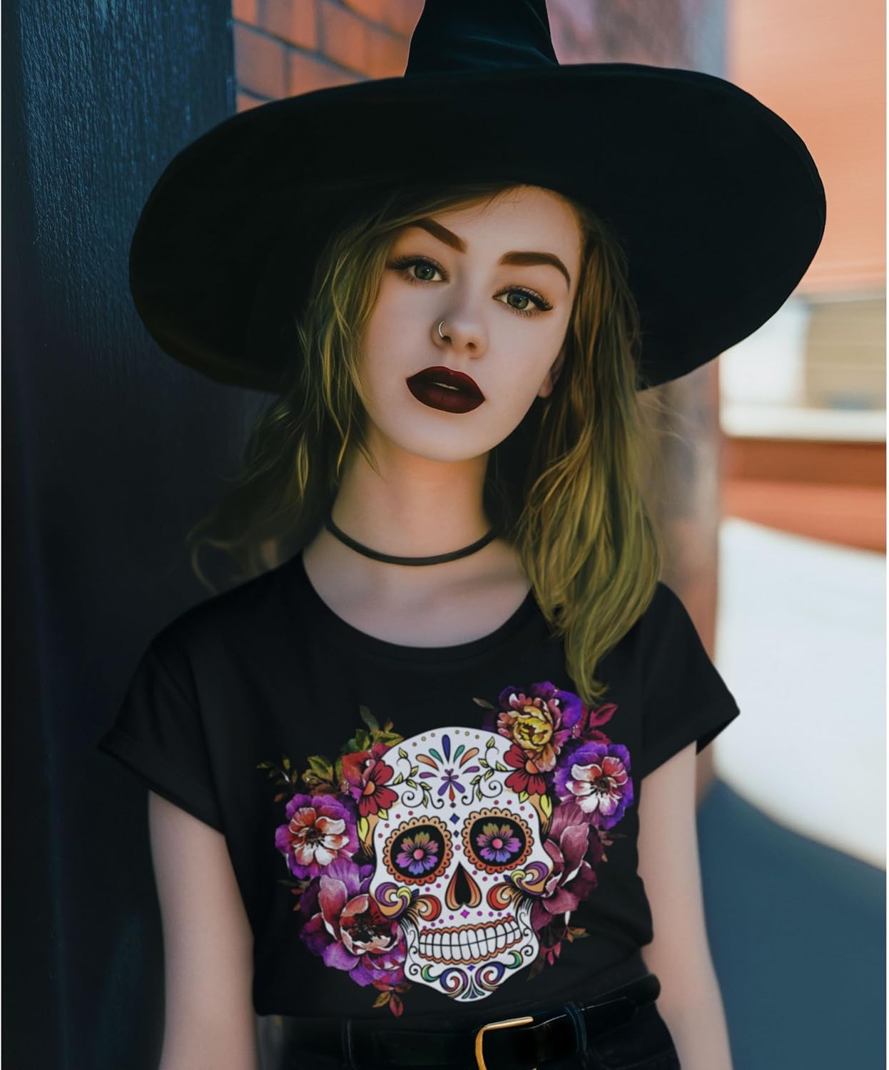 Halloween Skull Shirt – Funny Skeleton T-Shirt for Women, Halloween Graphic Tee, Vintage Halloween Shirt