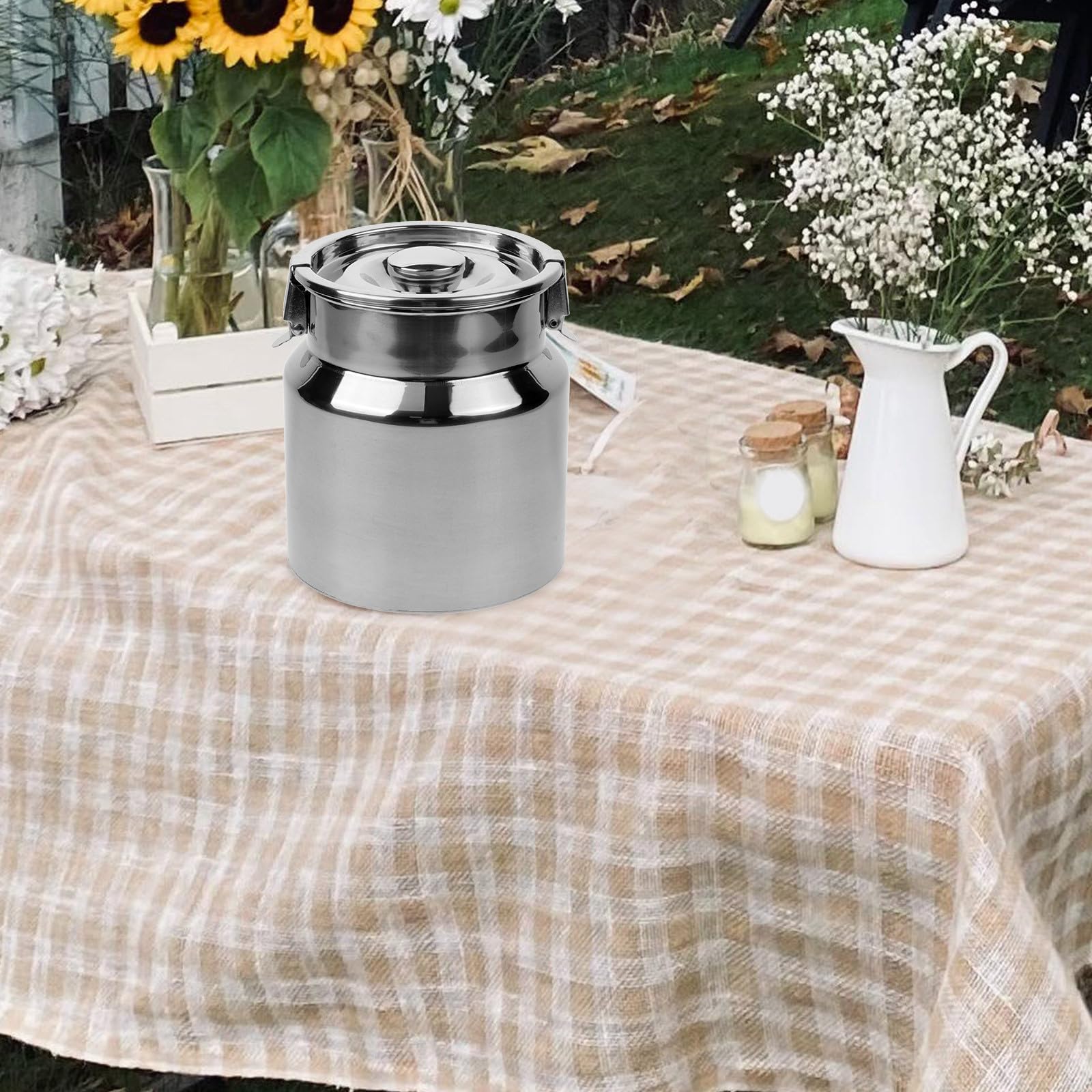 MAGICLULU Contenitore senza Bave per Latte in Acciaio Inossidabile da 2,5l Coperchio Sigillato per Cucina Domestica e Bar Caffè