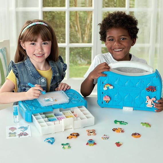 Aquabeads 35087 Craft Studio Starter Set Water Bead Craft Set in a Carry Case for Children from 4 Years Old, Child-Safe, No Ironing or Gluing Required