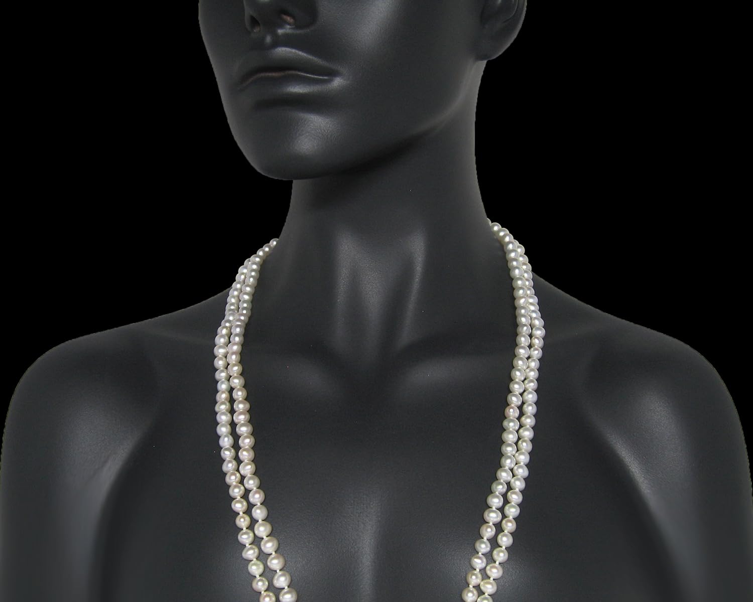 HinsonGayle AAA Handpicked 6.5-7.0mm Lustrous-White Freshwater Cultured Pearl Rope Necklace 82"
