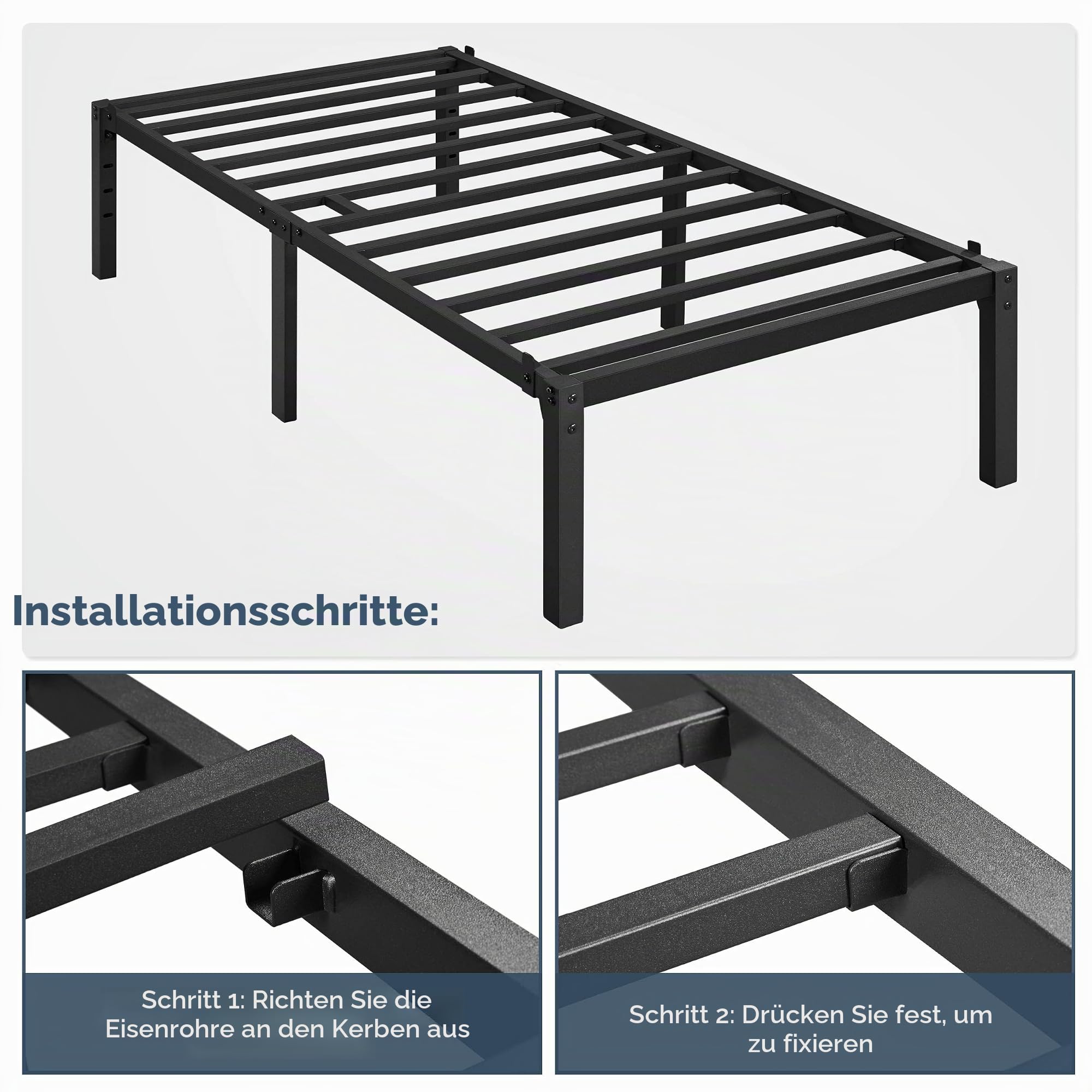 Yaheetech Bettrahmen 36cm H Metallbett mit Lattenrost – Bild 7