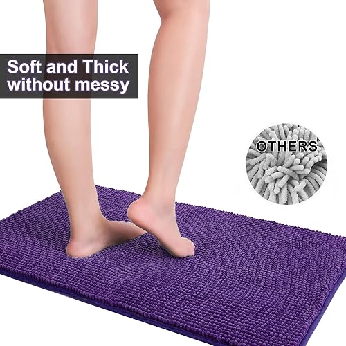 Miniatura 47 de Urvoix Juego de 3 alfombras de baño de felpilla antideslizante, ultra suave y súper absorbente, para baño, inodoro y bañera (verde azulado) Verde