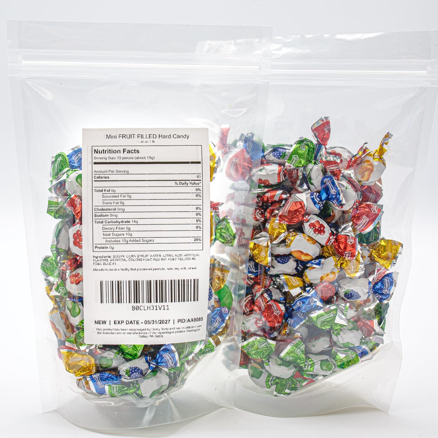 Mini FRUIT FILLED Hard Candy 1 lb – Bulk Bag, Liquid Center & Hard ,
