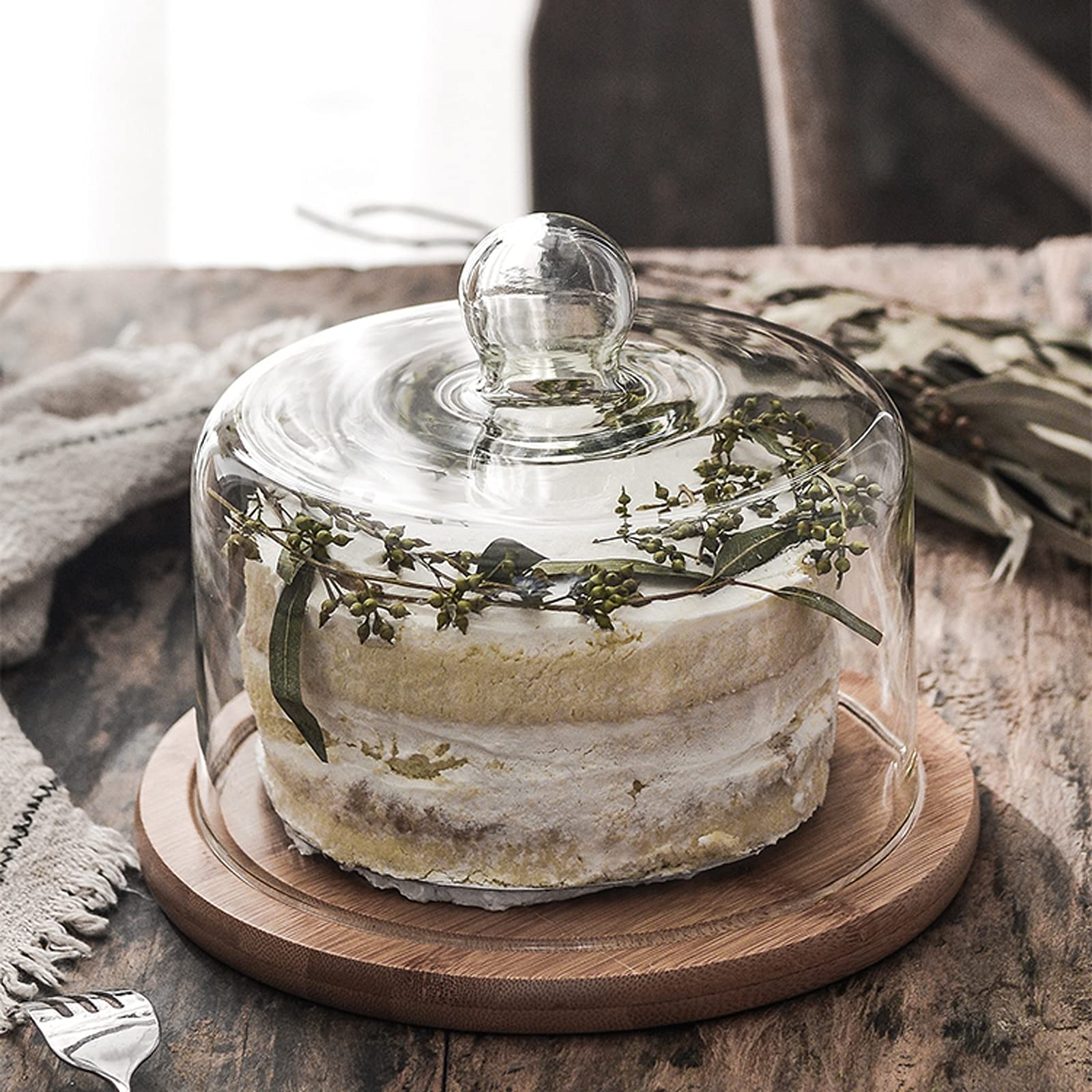 Soporte para Tartas Bandeja de Pastel con Cubierta de Cristal Torta Redonda Pantalla Pantalla Multiuso Torta Soporte Postre Mesa de Postre for Bodas, Fiestas de Cumpleaños, Restaurantes Bandejas para