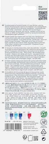 Miniatura 6 de Faber-Castell Goldfaber Aqua 164518 - Marcador doble con punta de pincel y punta fina (6 unidades)