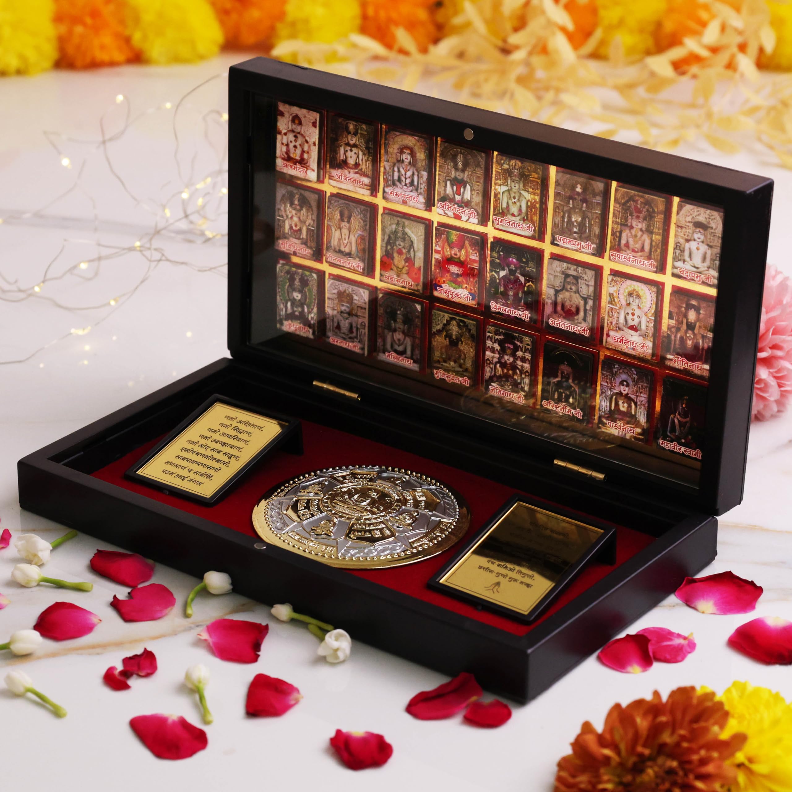 Humsafar 3D 24 Tirthankar Frame Box with Jain Yantra | Premium Wooden Religious Gift Box | Jain God Idol Frame for Home Temple Decor | Spiritual Gift for Diwali Housewarming Wedding-picture-18