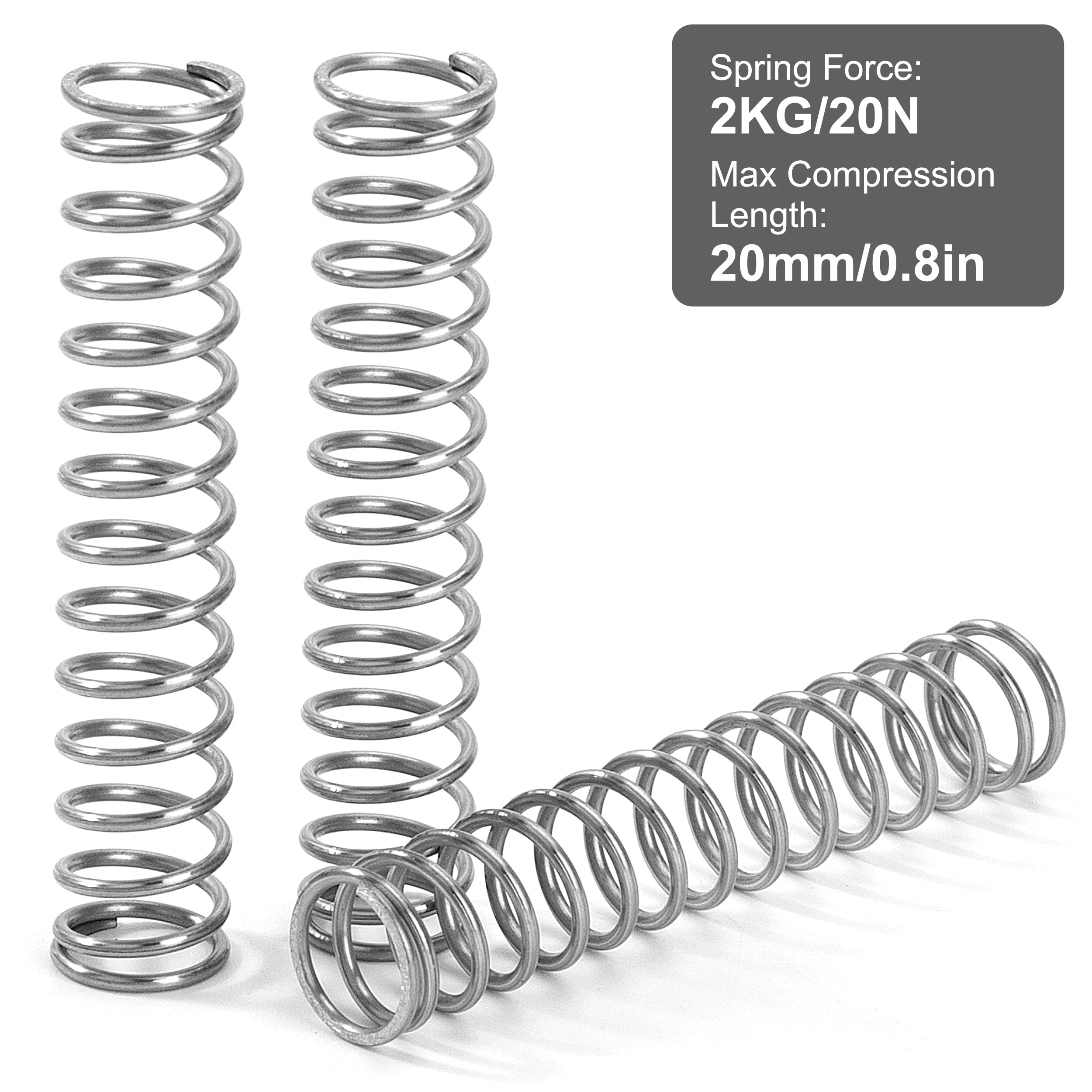 Sprężyny dociskowe 50 mm sprężyna ze stali nierdzewnej 304 średnica drutu 1 mm średnica zewnętrzna 10 mm siła sprężyny 2 kg 10 sztuk