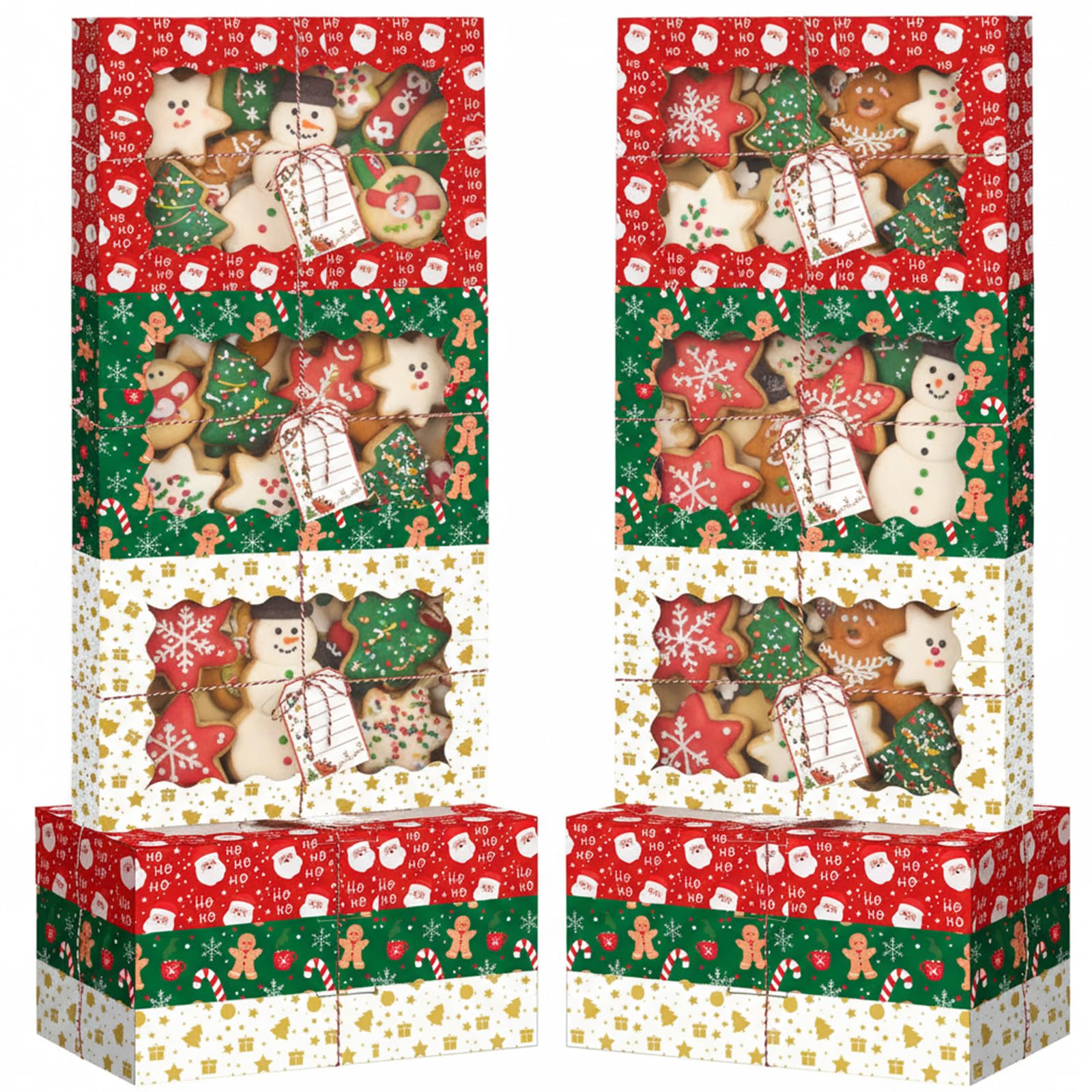 Boîtes à biscuits de Noël en carton robuste Ctosree avec fenêtre pour créations de boulangerie