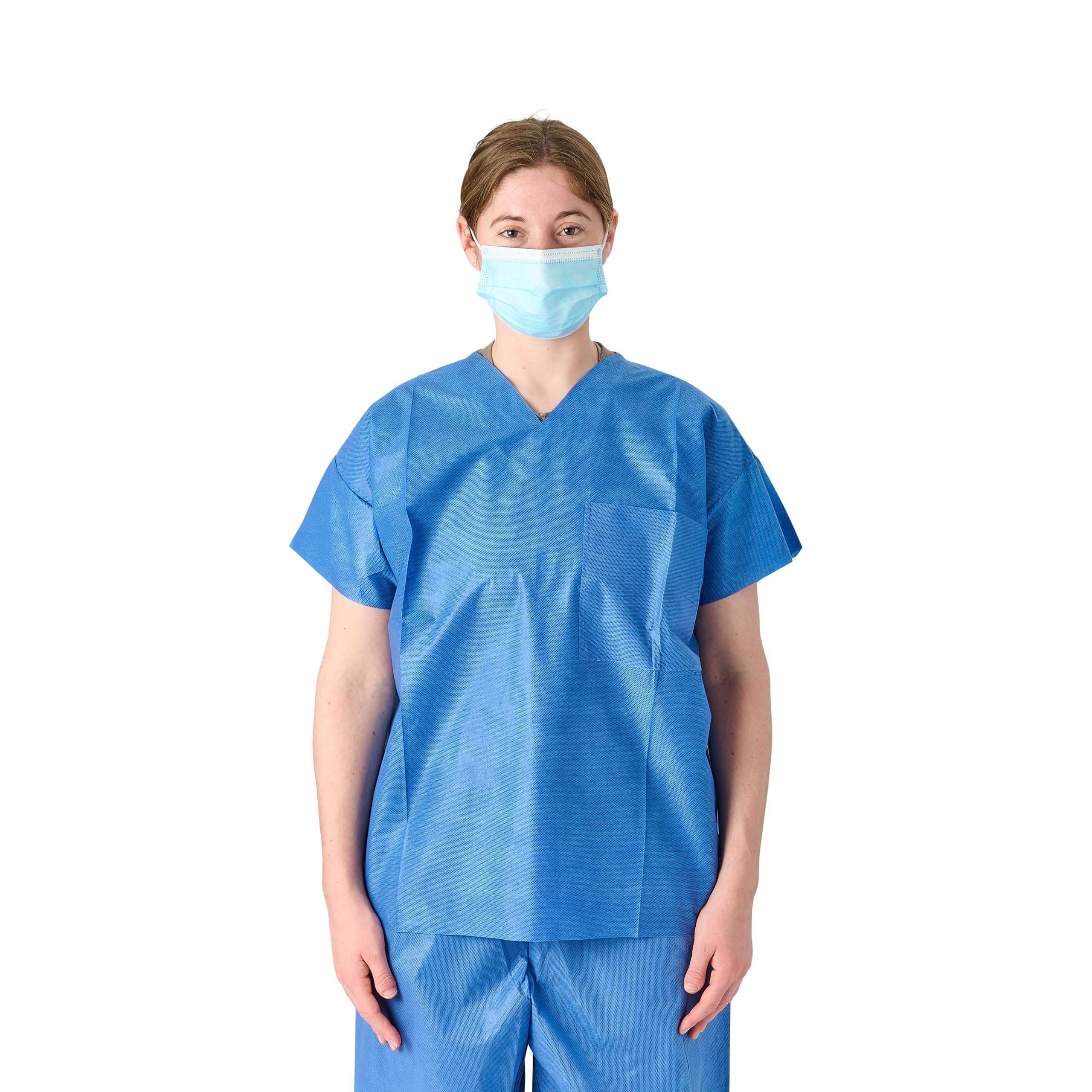 Medline NON27202L - Camicie chirurgiche usa e getta, L, blu (confezione da 30)