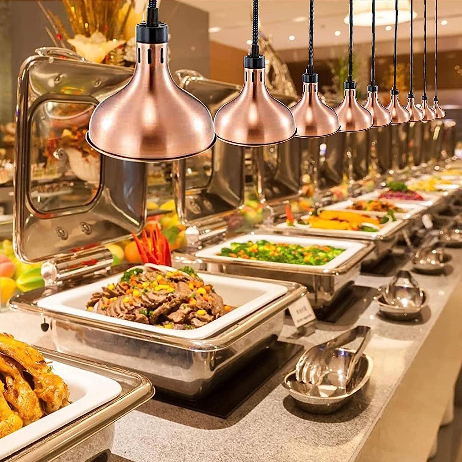 Lampada Riscaldante, Lampada Riscaldante per Alimenti, Lampada Riscaldante Retrattile per Buffet per Feste Lampada Riscaldante Scalda Buffet per Alimenti, Forniture per Ristoranti Catering, Servizio