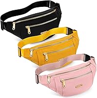 Vista 7 de Riñoneras impermeables de 3 piezas para mujeres y hombres con correa ajustable para la cintura para deportes, correr, ejercicio, caminar, viajar