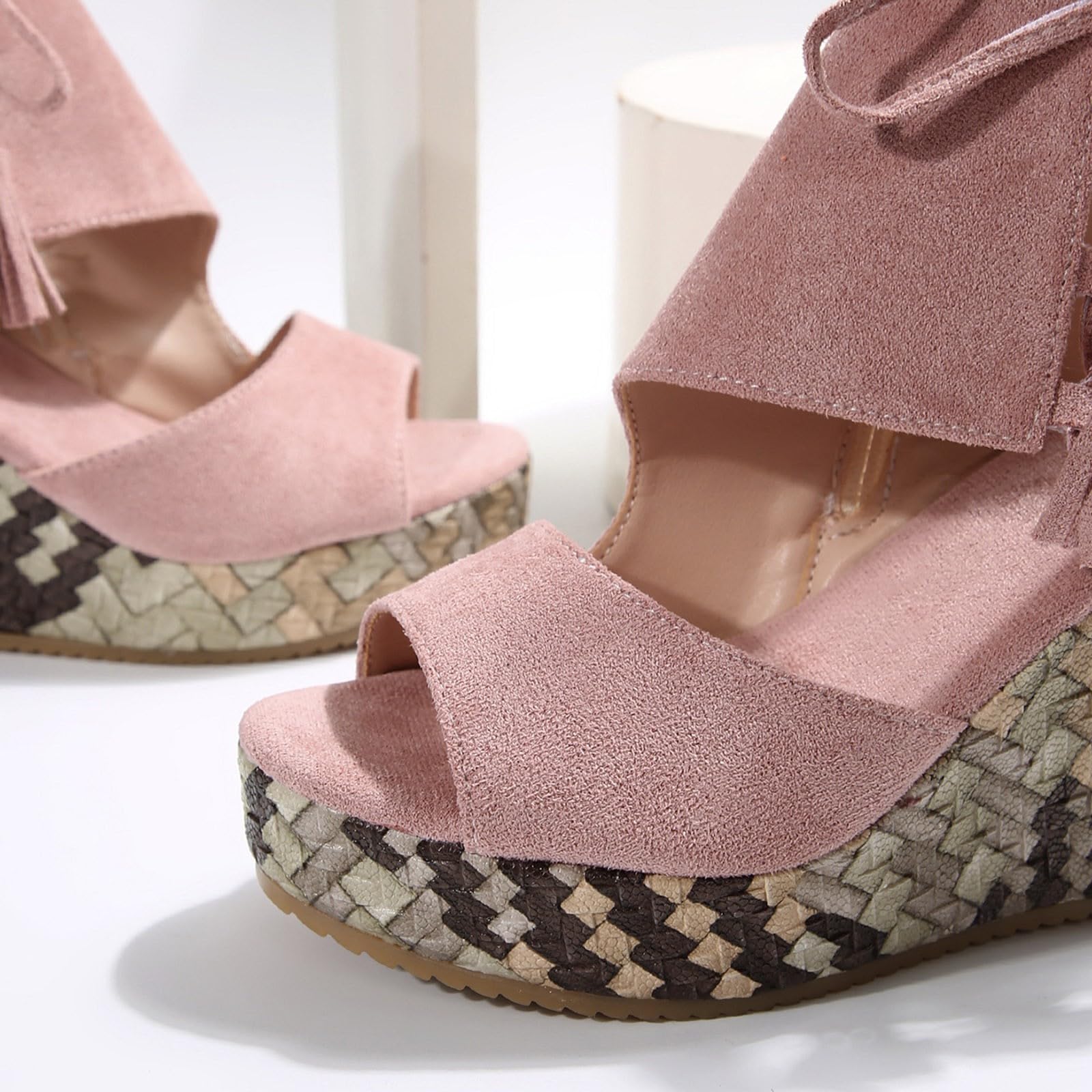 Genérico Chanclas Cós De Verano Para Mujer Sandalias De Verano Para Mujer Sandalias Suela Con Cuña Elegantes Cuña Caminar Cós Con Hebilla Ajustable Planas Transpirables Suelas Gruesas Calzado