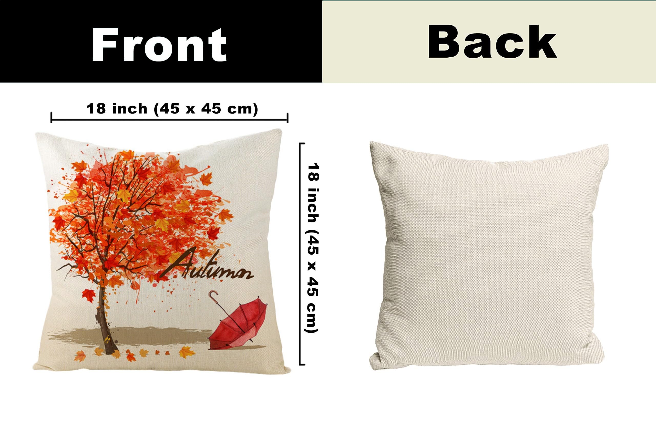 2 Housses De Coussin Décoratives Forme Feuille D'érable 45x45cm - Motif Automne, Tissu Pelucheux Polyester - Décoration Salon, Chambre, Canapé Pour Thanksgiving, Halloween - 13