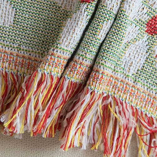 Miniatura 7 de STACYPIK Elegant Line - Funda de sofá de punto para sofá, funda de sofá estética floral para sofá de 3 cojines, funda protectora de sofá con borlas