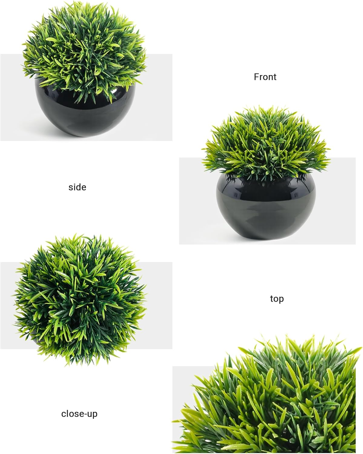 Velener Small Artificial Succulents Grass Desk Plant for Office, Fake Sage Plants for Shelf Decor, Mini Faux Plant Indoor, Masculine Home Decor, Coffee Table Decor, Bathroom Decor in Pot (2 Pack) - Image 3