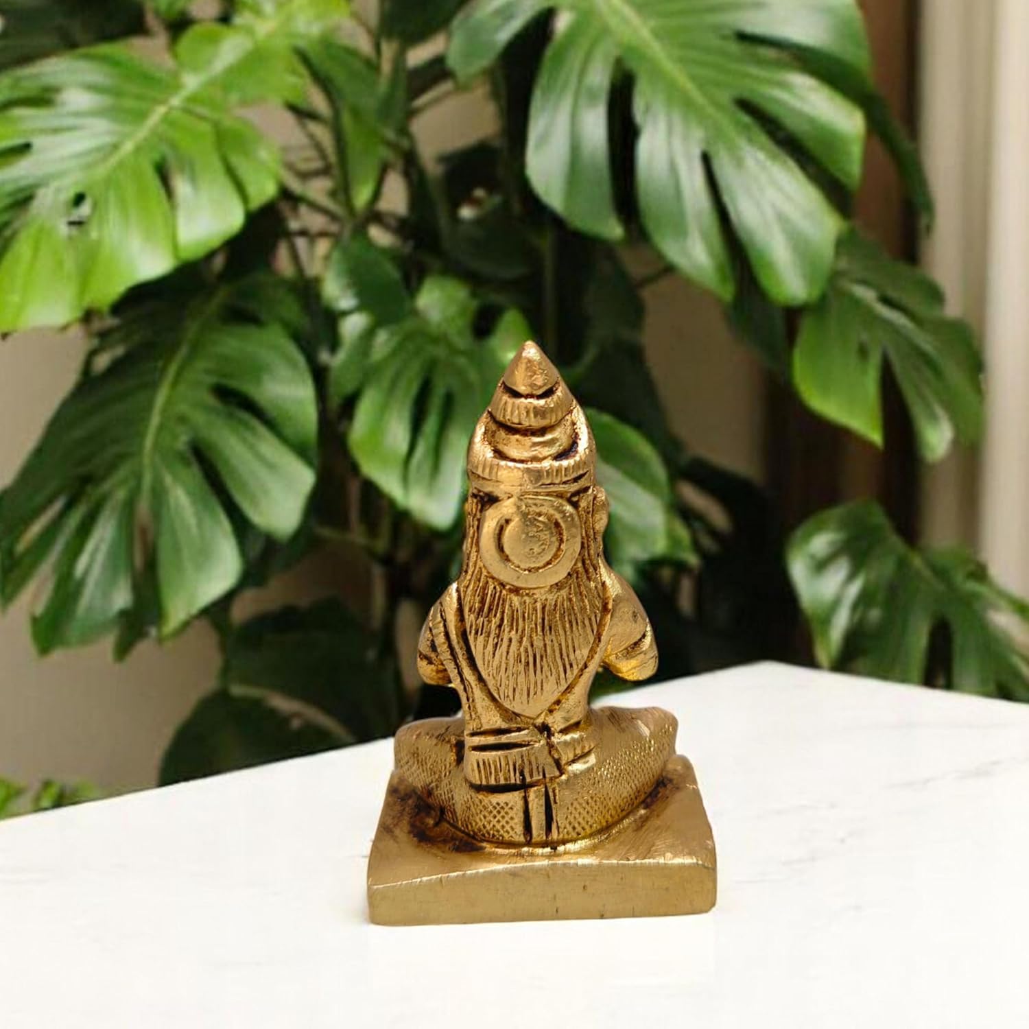 Brass Parvati Idol Murti Statue – 2" Inch Hindu Goddess Sculpture for Home, Office, Desk, Temple, Puja Room – Divine Decor & Spiritual Gift for Housewarming, Meditation, or Workplace