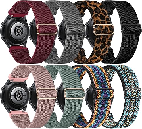 Miniatura 8 de Lzwldan Paquete de 8 correas elásticas de nailon de 0.866 in y 0.787 in compatibles con Samsung Galaxy Watch 5Galaxy Watch 4 Band 1.575 in 1.732